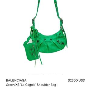 Green Balenciaga XS purse
